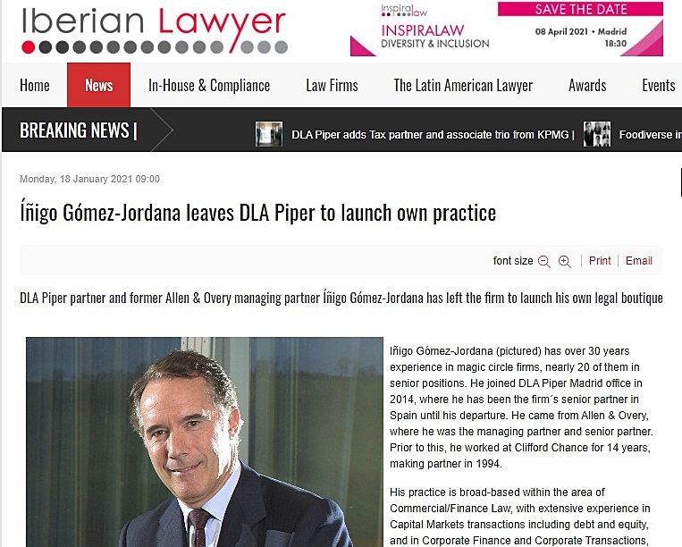 igo Gmez-Jordana leaves DLA Piper to launch own practice